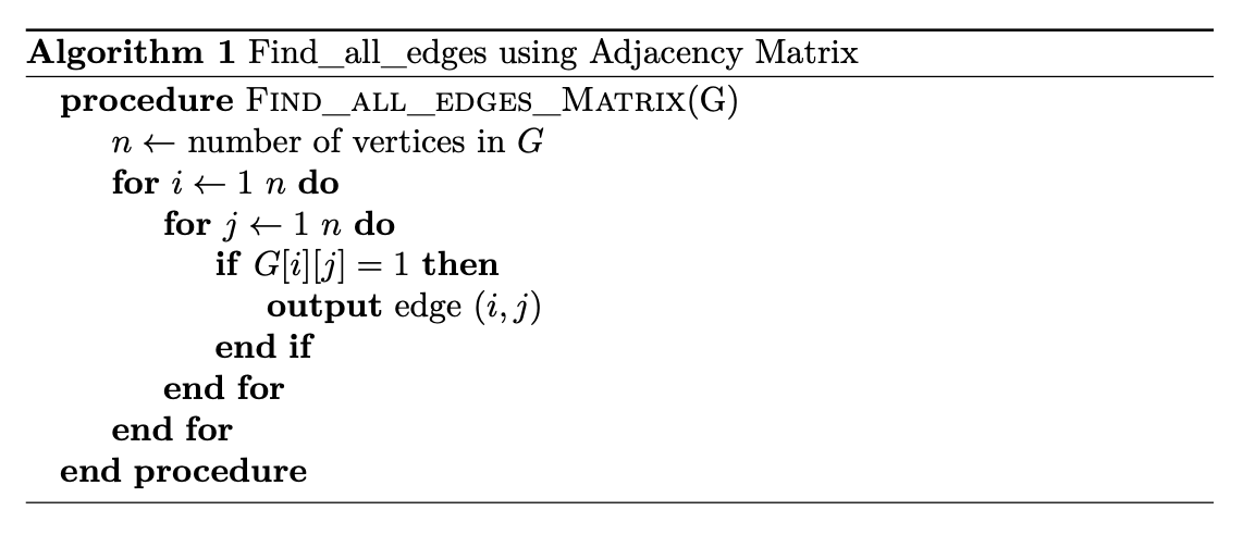 Adjacency Matrix Exploration Algorithm