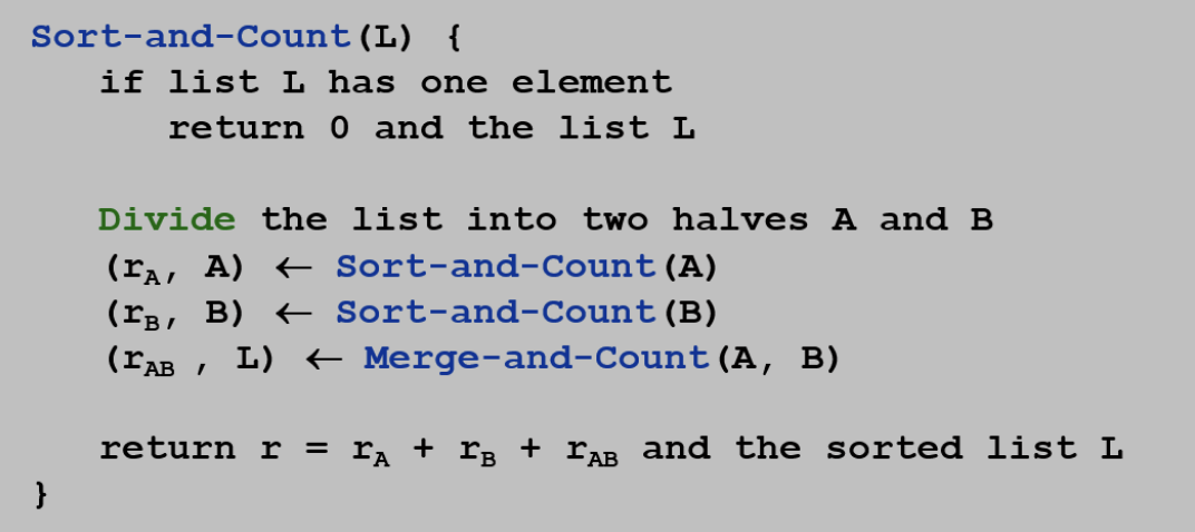 Sort-and-Count inversion algorithm